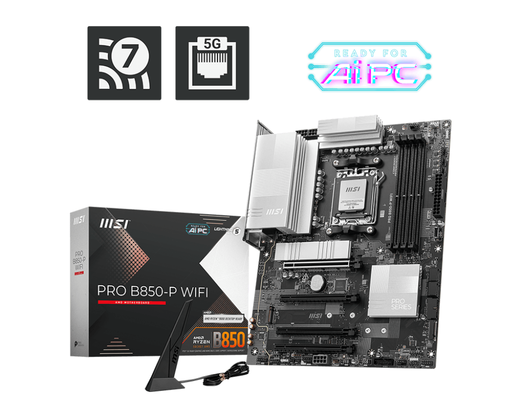 MSI PRO B850-P WiFi 7 AMD AM5 DDR5 Motherboard MSI PRO B850-P WiFi 7 AMD AM5 DDR5 Motherboard